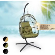 Blumfeldt - Fauteuil Suspendu sur Pied pour l'Extérieur et l'Intérieur, Fauteuil Oeuf Suspendu avec Balançoire de Jardin, Coussins en Polyester Doux,