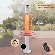 Klarstein Chauffage Electrique à Infrarouge, Chauffage de Jardin de 2000W, Chauffage Interieur et Exterieur Terrasse IP44, Securisé, Oscillation,