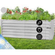 High Grow Straight Hochbeet 180x60x90cm 970l Stahl verzinkt Silber - Blumfeldt