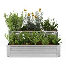 Jardinière Surélevée à 2 Niveaux, 405L en Acier Galvalume Résistant à la Corrosion, 120x90 cm, Drainage Optimal & Montage Facile, Idéal pour Légumes