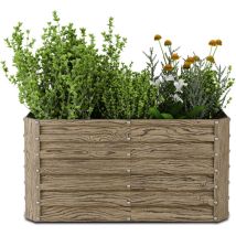 Jardinière surélevée High Grow Straight, 432 l en acier galvanisé résistant, Aspect bois, Ergonomique & facile à monter pour fleurs, herbes & légumes