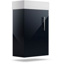 Meuble de salle de bain élegant avec vasque en ceramique 40 cm finition anthracite brillant - Meuble de rangement ideal pour optimiser l'espace de