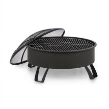 Feldt Oreos 2-in-1-Feuerschale Ø75cm Funkenschutz Ø68cm Grill Stahl schwarz - Blum