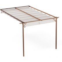 Blumfeldt - Pantheon Pavillon de jardin 3x4 m, fixé au mur - toit en polyester étanche avec revêtement pa, cadre stable en acier revêtu par poudre,