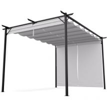 Blumfeldt - Pantheon Robust pergola : solide pavillon de jardin 3x4 m, toit en polyester imperméable avec revêtement pa, stores, structure en acier