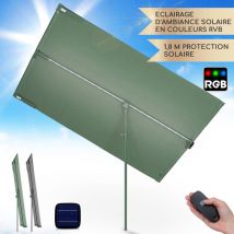 Blumfeldt - Parasol Flex Garden Intelligent, Parasol de Jardin Exterieur et Balcon, Panneaux Solaires, Lumières led, Protection uv, Etanche, Parasol