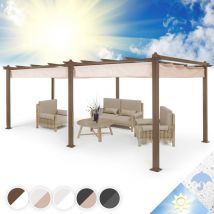 Blumfeldt - Pergola Aluminium 3x6m, Pergola Terrasse, Tonnelle de Jardin avec Toit Rétractable, Kit Pergolas en Métal, Cadre en Aluminium, Protection