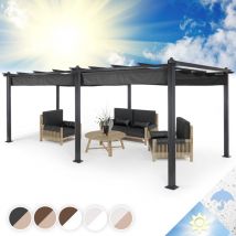 Blumfeldt - Pergola Aluminium 3x6m, Pergola Terrasse, Tonnelle de Jardin avec Toit Rétractable, Kit Pergolas en Métal, Cadre en Aluminium, Protection