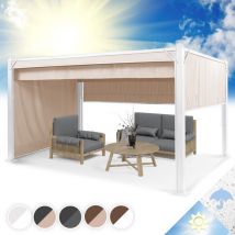 Blumfeldt - Pergola Aluminium Polycarbonate 3x4m, Pergola Terrasse, Hydrofuge, Tonnelle de Jardin avec Côtés, Kit Pergola en Métal avec Cadre en