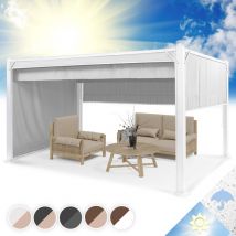 Blumfeldt - Pergola Aluminium Polycarbonate 3x4m, Pergola Terrasse, Hydrofuge, Tonnelle de Jardin avec Côtés, Kit Pergola en Métal avec Cadre en