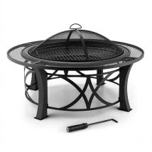 Braséro - Blumfeldt Ronda Brasero Ø 95cm - Braséro barbecue - Grill Protection étincelles métal bruni - Braséro extérieur - Noir