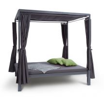 Blumfeldt - Senator Lounge Gartenliege 188x208x205cm Sonnendach Polyester Stahl grau