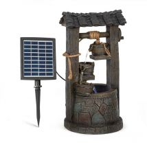Blumfeldt - Speyer - Fontaine de jardin d'eau solaire, 2,8 watts, Autonomie 5h, Panneau solaire 17,5 x 14 cm, Extérieur-intérieur, Forme de puit,