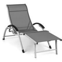 Blumfeldt - Sunnyvale Chaise longue Chaise longue de jardin Lounger, dossier réglable en 4 positions, repose-pieds pliable, surface de couchage 174 x