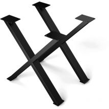 UrbanFodge x pieds de table – pieds en acier noir mat, design moderne en x, capacité 200 kg, hauteur 71 cm, longueuru 70 cm, idéal pour projets diy &