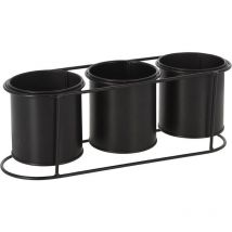 Macetero &43 3 macetas negras 10 cm , Macetero &43 3 macetas doradas 10 cmMacetero y macetas de metalApto para interior y exteriorMacetas de 10