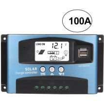 Tonysa Contrôleur de Charge Solaire 100 a, Contrôleur de Chargeur Solaire de Charge Adaptatif mppt 12 V/24 v avec écran lcd, Contrôleur de Panneau