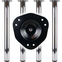 Tischbein-Set Chrom poliert 80 mm Höhe 870 mm ( 3000273151 ) - BMB