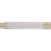 Bmi Zollstock 9042, Meterstab aus Buchenholz, 2 m mit Duplex-Teilung, Farbe weiß