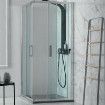 Tamanaco - Box Doccia ad Angolo 100x100 cm flex - h 200 cm - Ante Scorrevoli - Reversibile