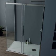 Tamanaco - Box Doccia Angolo 80x165 cm 8PSC15 - Cristallo 8mm - Porta Scorrevole - h 200 cm - Sgancio Rapido