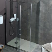 Tamanaco - Box Doccia Angolo Dim. 90x110 cm 8MILL Cristallo 8mm Porta Battente h 200 cm - Sgancio Rapido
