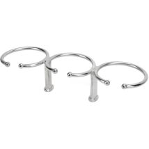 Boat triple anneau porte-gobelet 316 en acier inoxydable finition polie ouverte conception de stabilité haute boisson marine pour yacht camion