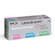 Barlesa - akron lana acero 2xfina 2xmedia ,2xgruesa c-6x25gr. , Set de lanas de acero de 3 gruesos AKRONIncluye 2 bobinas de grano fino,2 de grano
