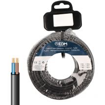 Bobine 10m Câble Parallèle Plat Noir 2x2,5mm - Câble électrique EDM