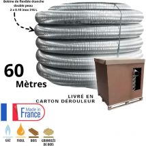 Bobine 60 mètres de flexible double peau inox diamètre 80 Edilinox