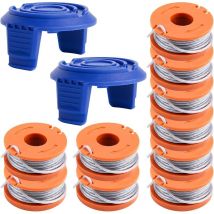 Bobine de bobine compatible avec Mac Allister MGTP18Li 1,65 mm 3 m WX150 et cache-bobine TLW-01-1 pour débroussailleuse MacAllister MGTP18Li WG150,