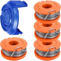 Cyslmuk - Bobine de bobine compatible avec Mac Allister MGTP18Li 1,65 mm 3 m WX150 et cache-bobine TLW-01-1 pour débroussailleuse MacAllisteTP18Li