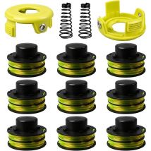 Sjqka - Bobine de fil de rechange pour débroussailleuse Ryobi RAC118 RLT3525S (9 bobines + 2 capuchon) 1,2 mm x 8,4 m