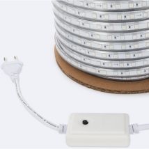 Bobine de Ruban led rgb 220V ac SMD5050 Silicone flex 50m 60 LED/m IP67 Largeur 12mm Coupe tous les 100 cm Sans télécommande