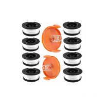 Echoo - Bobine Fil Coupe Bordure pour Black et Decker Coupe-Bordures, 8 Bobine de Fil Debroussailleuse avec 2 Couvercle de Bobine et 2 Ressort,