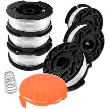 Bobine Fil Coupe Bordure Pour Black Et Decker Coupe-bordures, 6 Bobine De Fil Debroussailleuse Avec 1 Couvercle De Bobine Et 1 Ressort