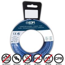 EDM - Bobine fil électrique flexible 1,5mm bleu 10mts sans halogène