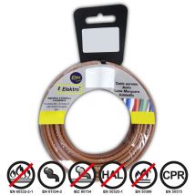 Bobine fil électrique flexible 1,5mm marron 5mts sans halogène