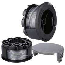 Bobine Fil pour BOSCH UniversalGrassCut Coupe Bordure 18 18-26 18-260 F016800570 avec Couverture (2 pièces)