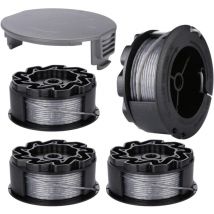 Bobine Fil pour BOSCH UniversalGrassCut Coupe Bordure 18 18-26 18-260 F016800570 avec Couverture (4 pièces)