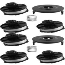Bobines De Remplacement Pour Tondeuses À Gazon, Accessoires Pour : Dur181, Dur141, Dur180z, Dur181z - (6 Pièces Bobine + 2 Pièce Couvercle + 2 Pièce 