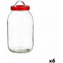 Vivalto - Couvercle de bocal avec poignée en polypropylène rouge 3 l 13 x 24,3 x 13 cm (6 unités)