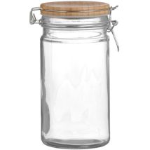 Bocal Cuisine Hermétique En Verre Couvercle Clip Bambou - 1l