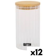 Quttin - Bocal En Verre Clair 9 X 16 Cm 780 Ml 9 X 16.5 Cm (12 Pièces)