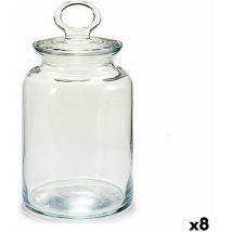 Pasabahce - Pot de cuisine 11,5 x 17,5 x 11,5 cm verre silicone transparent 1 l (8 pièces)
