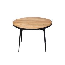 Bocarnea - Table Salon De Jardin Babor Balcony - Table Bois Acacia Et Acier - Table Pliable - 110 X 75 Cm - 4 Places, Bois Et Noir