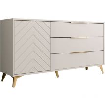 Bestmobilier - Boccioni - buffet bas - beige - 154 cm