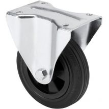 Ruedas Alex - Bockrad aus Naturkautschuk mit Platte und glatter Achse, schwarz, max. laden. 80 kg, ø 10 cm