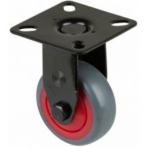 Bs-r Appar.-Bockrolle, Gehäuse schwarz, Rad ø 50mm, tpr grau