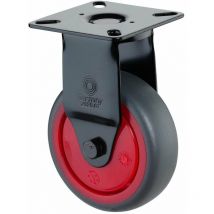 Bs-r Appar.-Bockrolle, Gehäuse schwarz, Rad ø 75mm, tpr grau